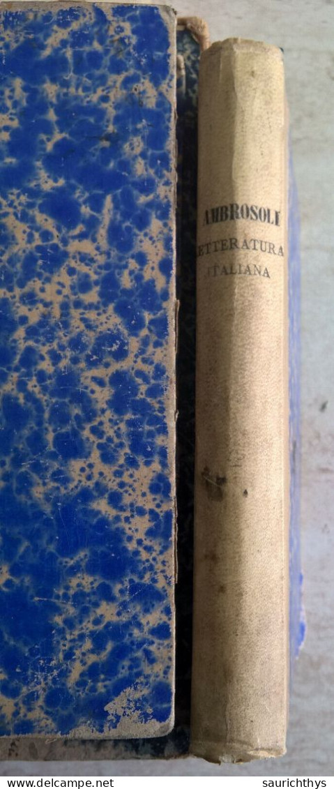 Manuale Della Letteratura Italiana Compilato Da Francesco Ambrosoli 1882 - Con Autografo Di Un Consigliere Di Stato - Livres Anciens