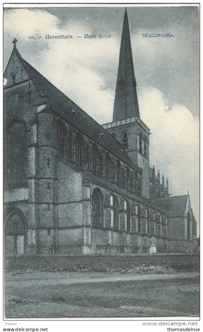 _5pk-163: HERENTHALS: Kerk Sinte Waldetrudis: >  Westkerke Lez Ghistelles 1910 - Herentals