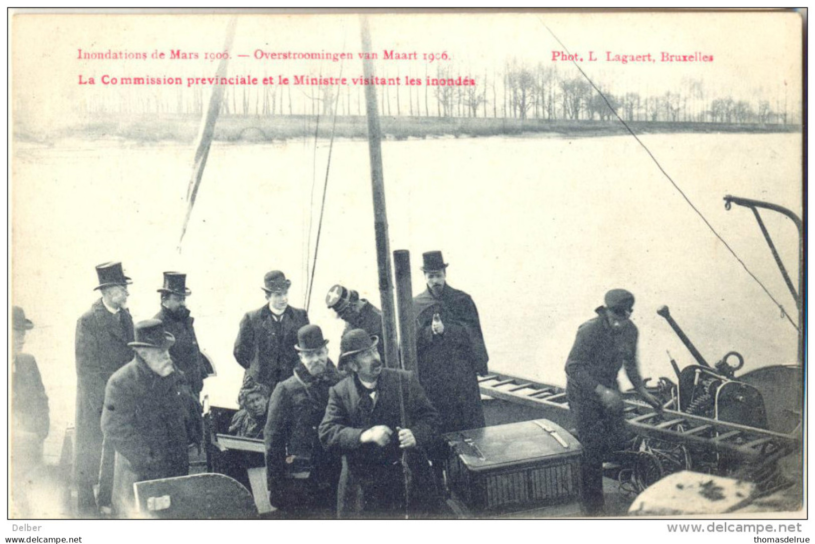 4cp-221: La Commission Previnciale Et Le Ministre Visitant Les Inondés Inondations De Mars1906-Overstromingen Van Maart - Hamme