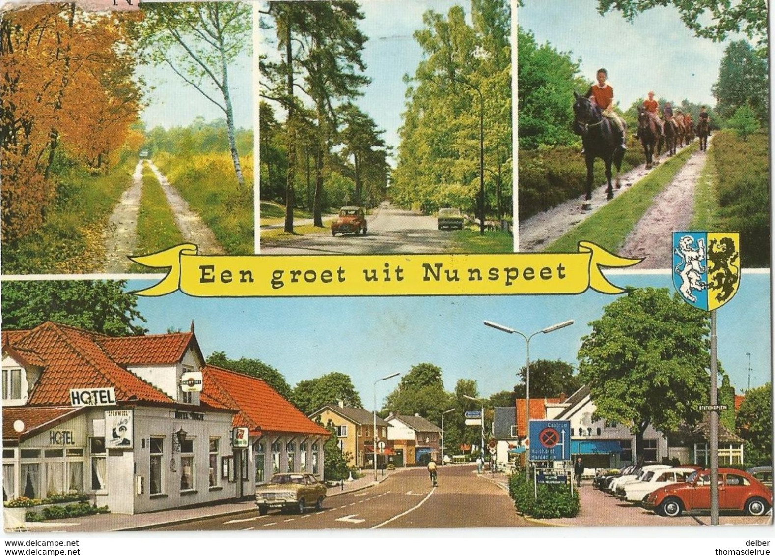 6Rm232: Uit NUNSPEET.. > 1000 Bruxelles + Vignet: Inconnu End ...+TERUG AAN AFZENDER.. 1974:  Met 2pk - VW  MARTINI 7up - Nunspeet