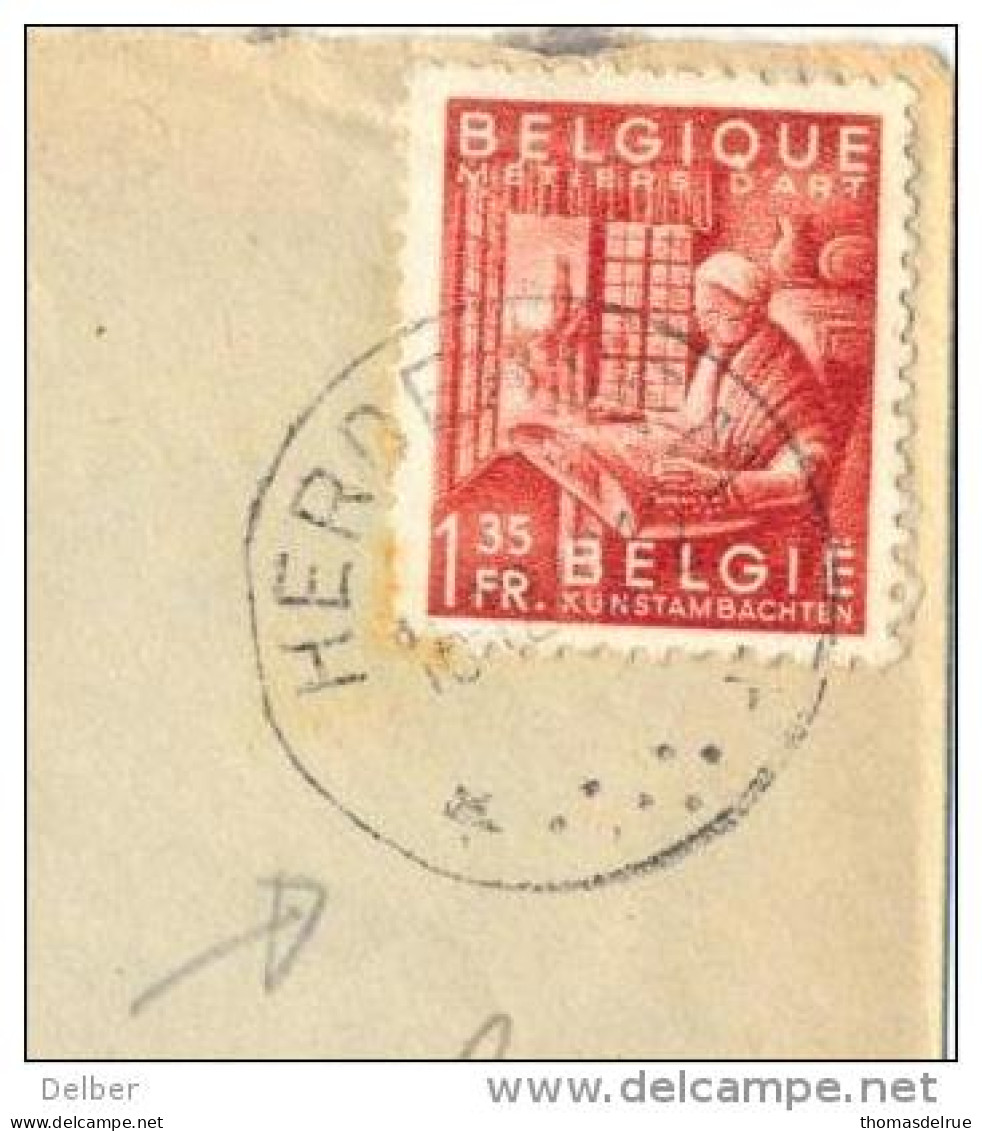 1p226: N° 762: * HERDERSEM *: Sterstempel +T: Getaxeerd: TX42: 1F ANTWERPEN 1^ 16 XII 1948 : Verhoging Posttarief: - 1948 Exportation