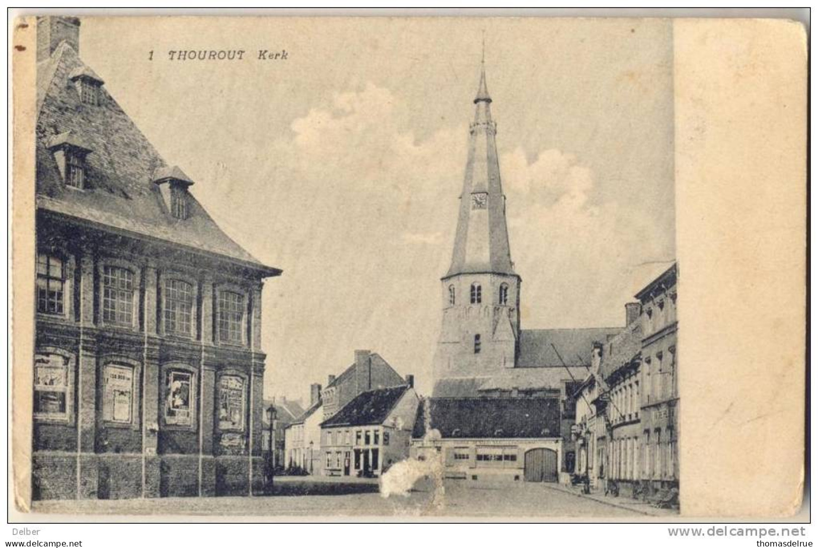 _Np117 1 THOUROUT Kerk  Photodruk Sintobin-Yperman.-Lichyervelde 1921... Iets Beschadigd.. - Torhout