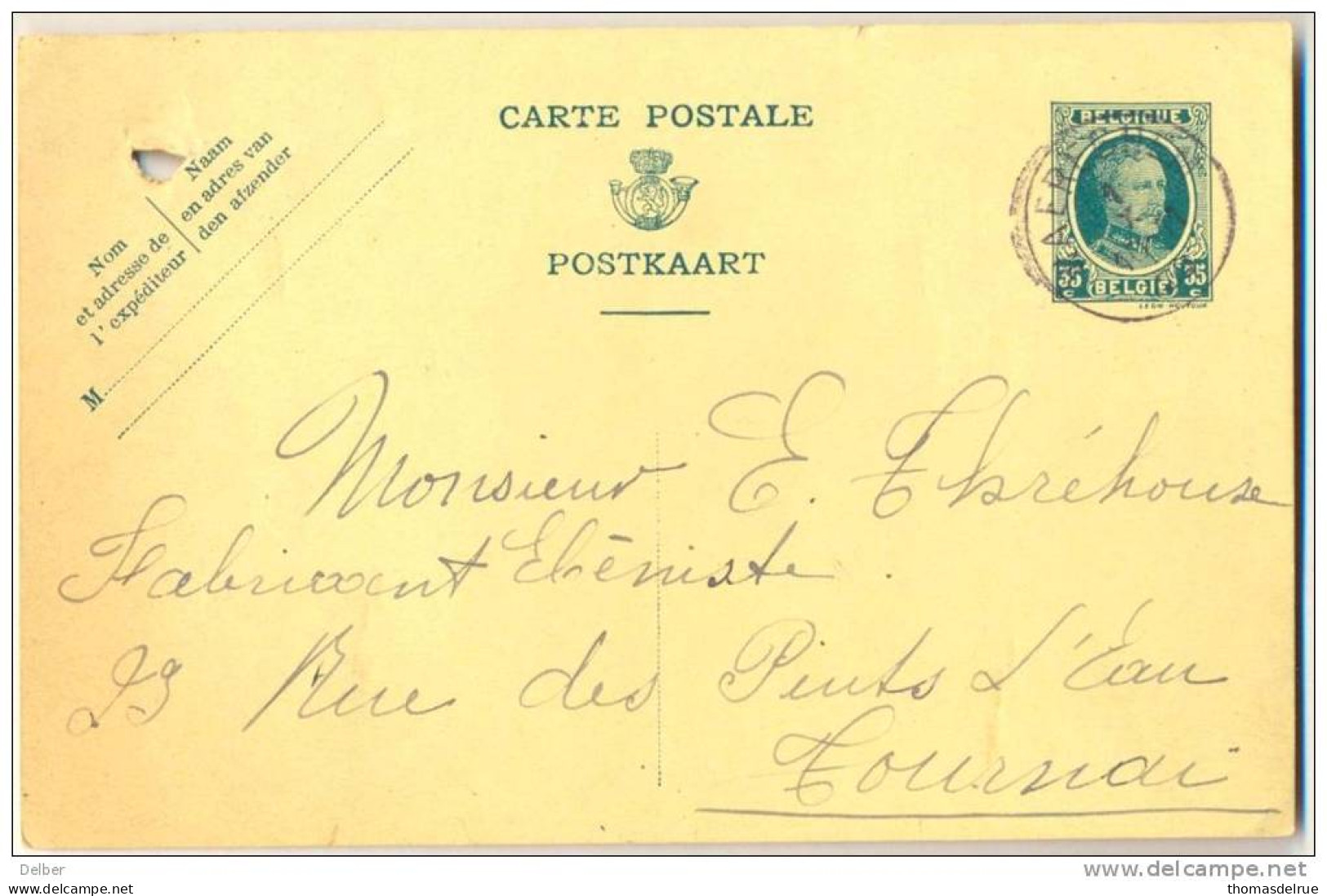 _Np087: CARTE POSTAM POSTKAART 35 Ct HOYOU- GERNAY-DELBECQUE WAEREGHEM - Autres & Non Classés