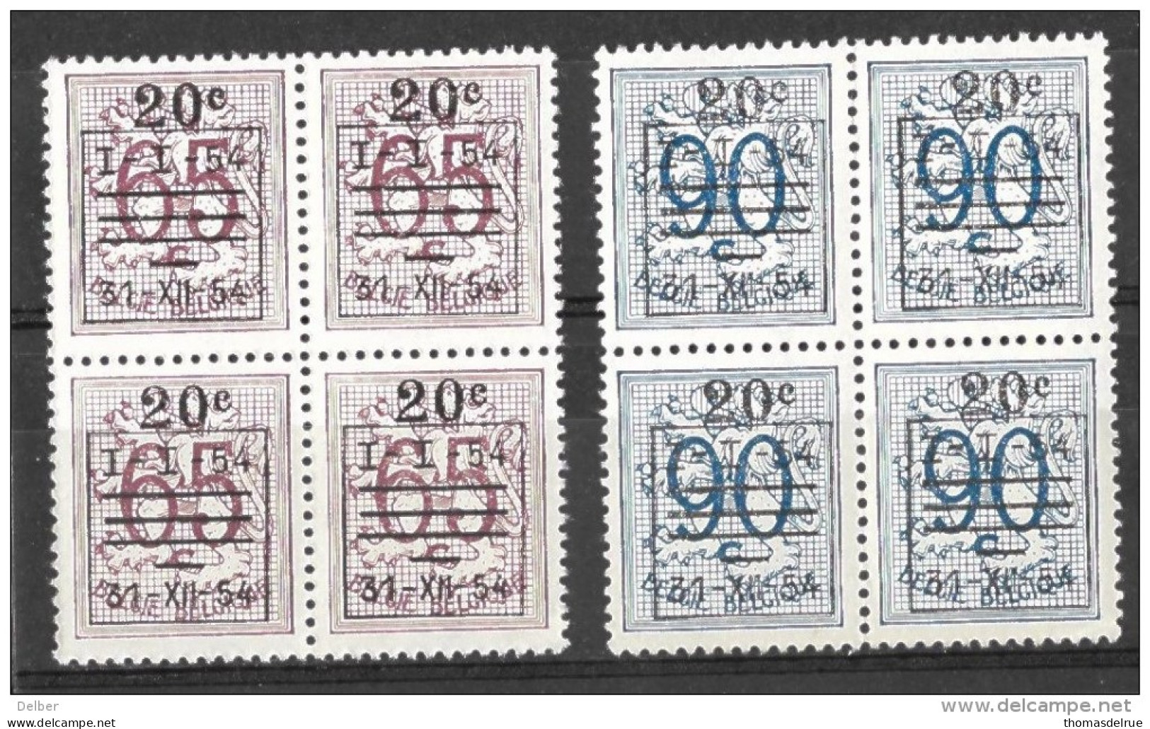 _6R-663: Restje Van 2 Zegels  In Blok V.4.. .. Om Verder Uit Te Zoeken: 941/2: XX : Postfris...: De  Preo's... - 1951-1975 Heraldic Lion