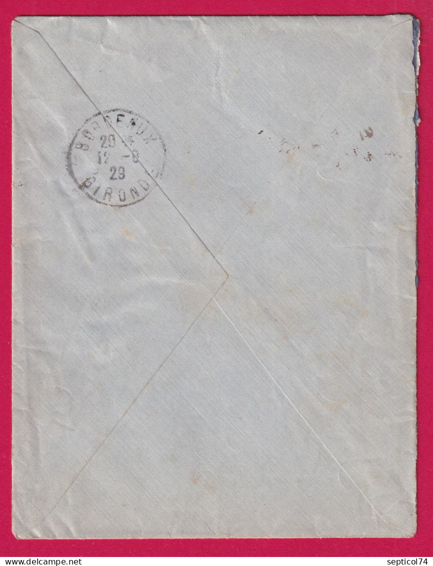 GABON PORT GENTIL RECOMMANDE 1929 POUR BORDEAUXT LETTRE - Cartas & Documentos