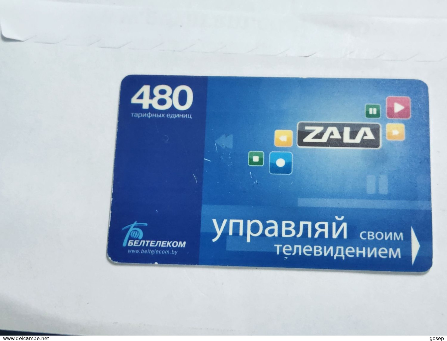 BELARUS-(BY-BLT-216a)-Zala-Control Your-TV-(160)(GOLD CHIP)(014715)(tirage-?)-used Card+1card Prepiad Free - Wit-Rusland