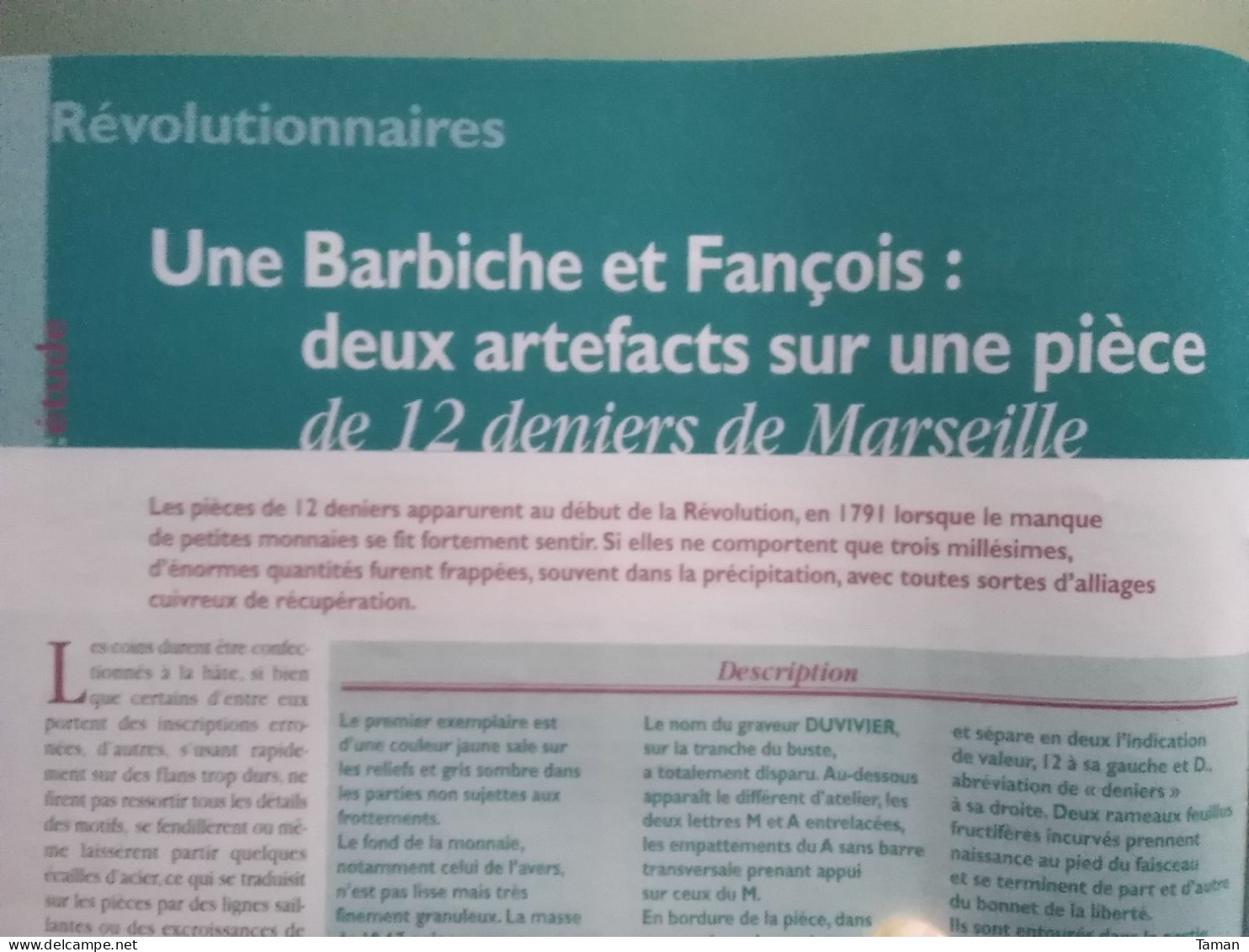 Numismatique & Change - Tours - Renaissance Du Franc - Marseille - Paris Sous La Révolution - Mexique - Marie Curie - Französisch