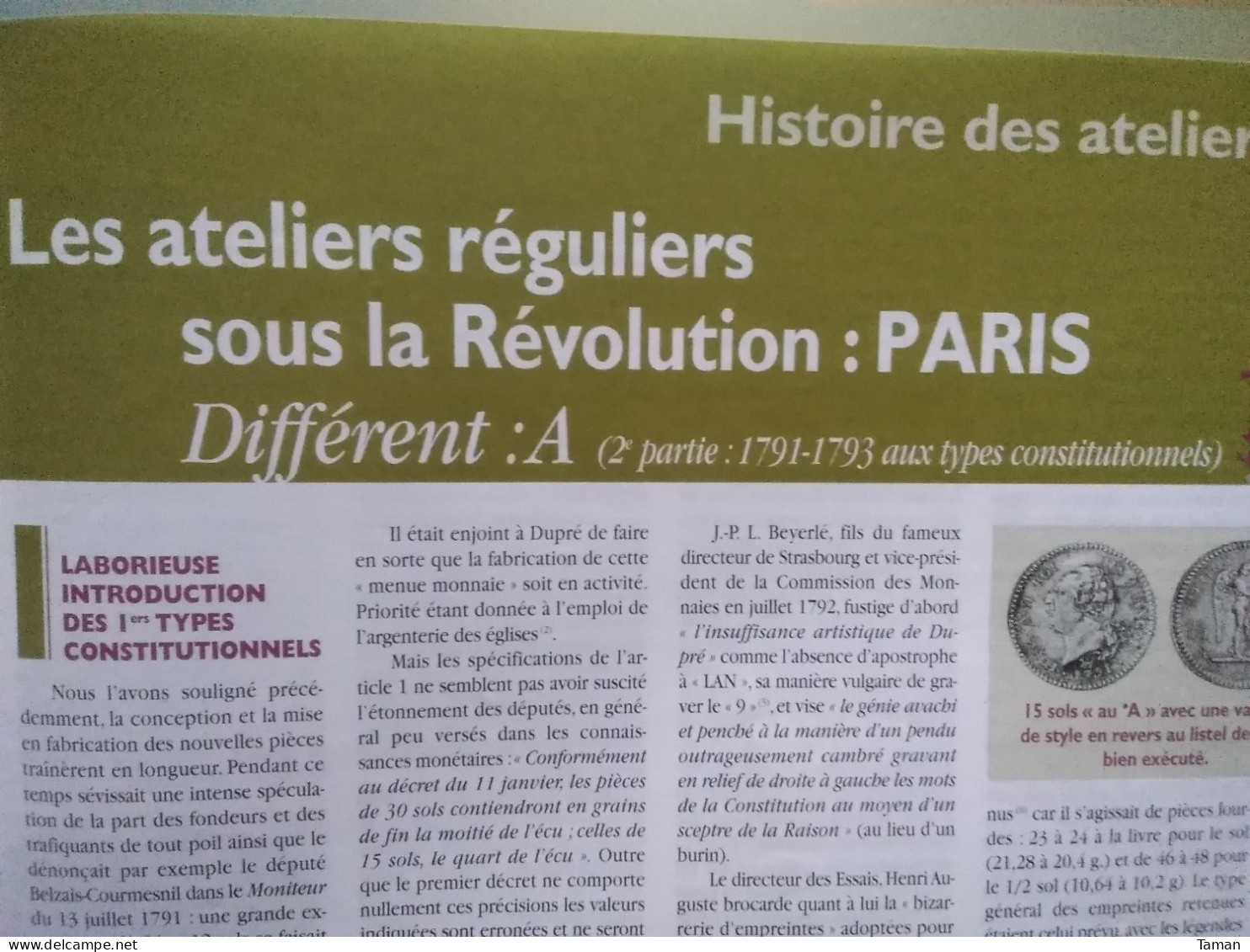 Numismatique & change - Tours - Renaissance du franc - Marseille - Paris sous la Révolution - Mexique - Marie Curie