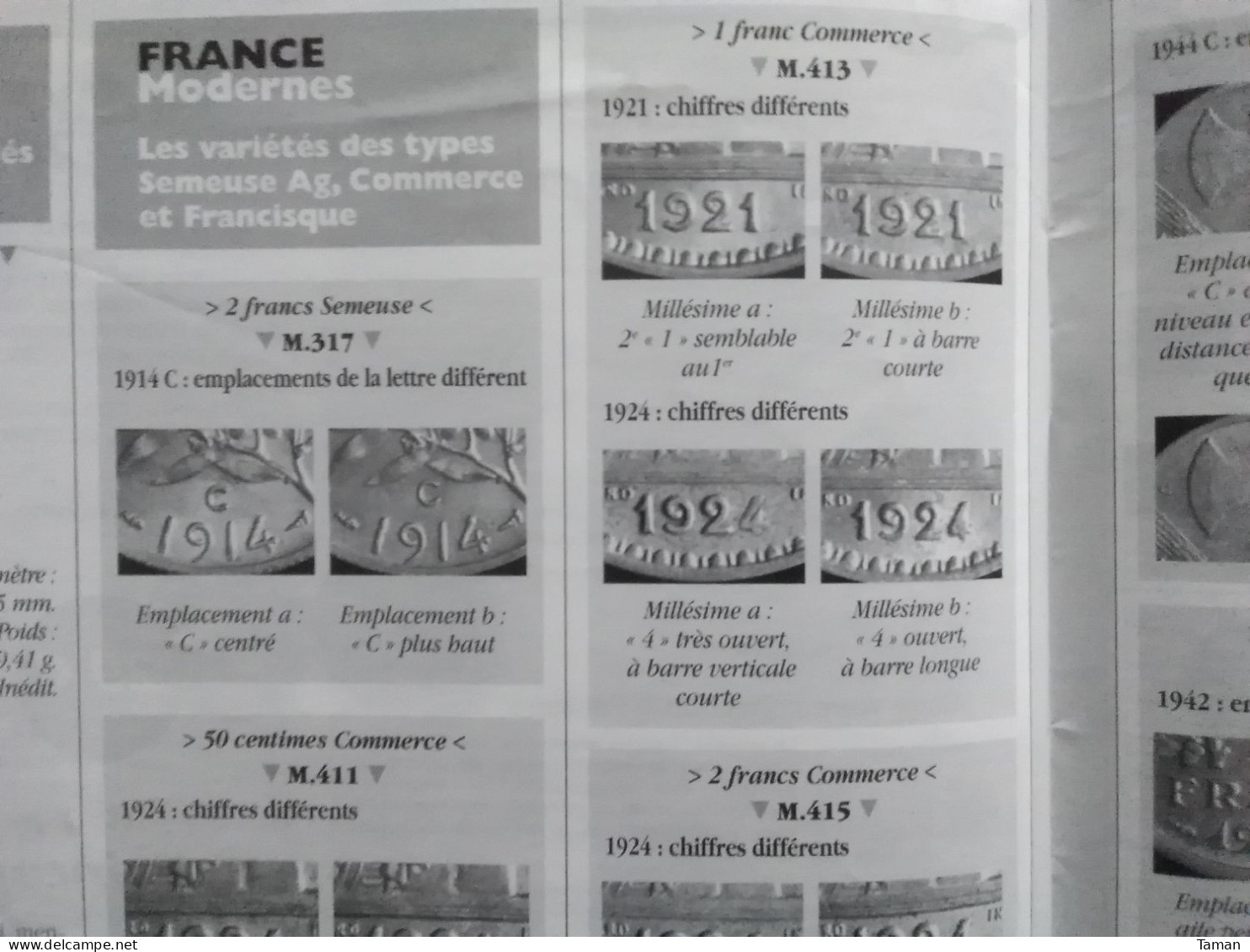 Numismatique & change - Alexandre le Grand - Louis XVIII 40 francs - Médailles vin - variétés semeuse commerce Morlon