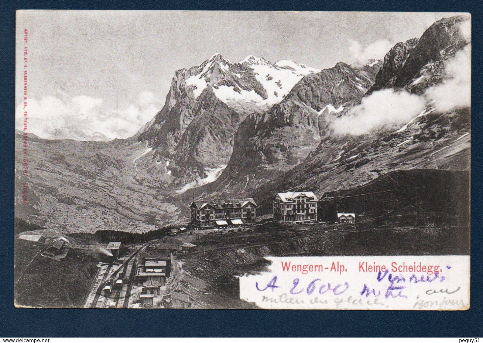 Berne. Wengen. Wengern-Alp. Kleine Scheidegg. Gare Et Kurhaus Bellevue. 1901 - Wengen