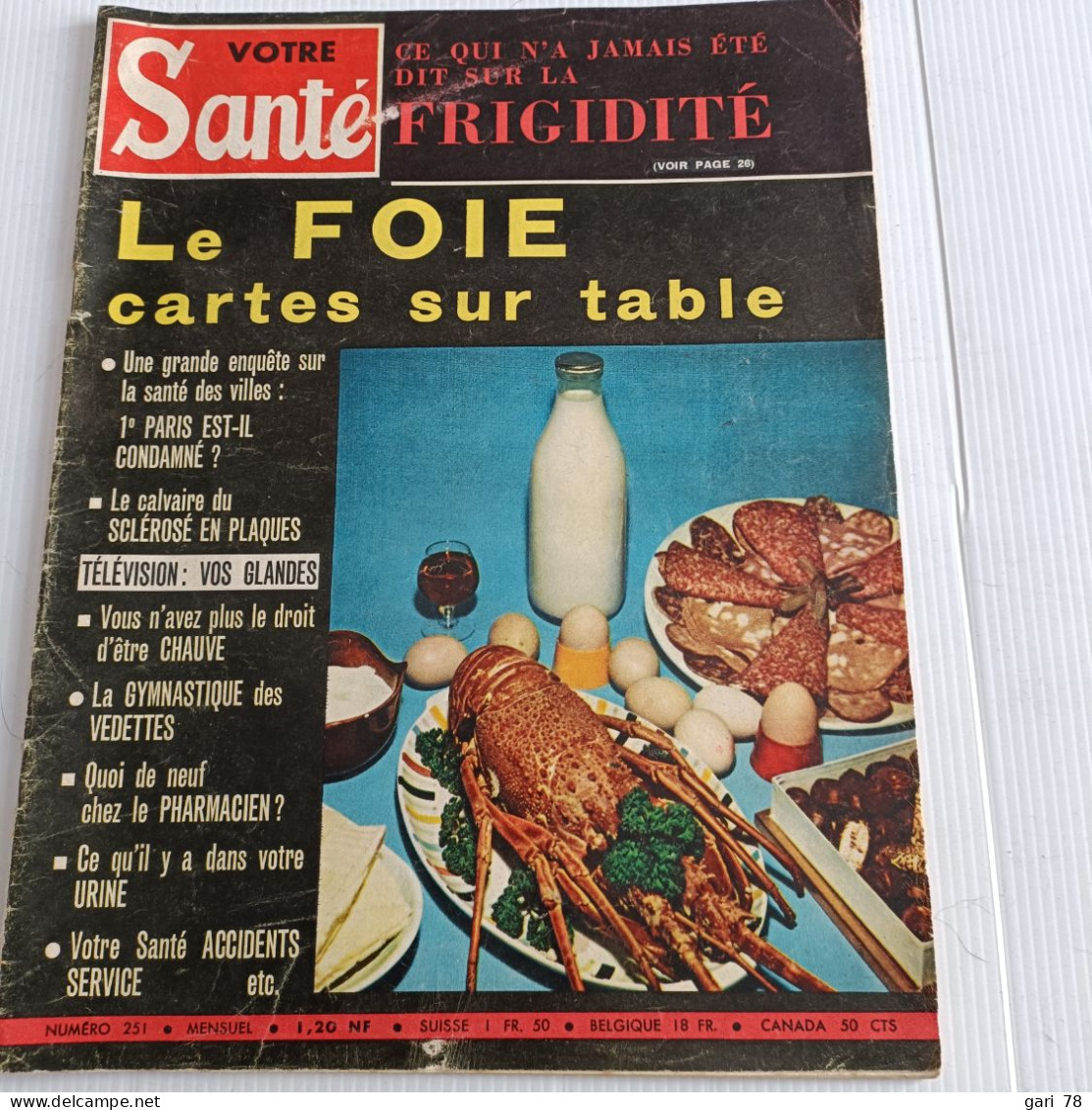 Magazine Mensuel, VOTRE SANTE N° 251 (date De 1960) Foie - Frigidité - Sclérose En Plaques - Medicina & Salud