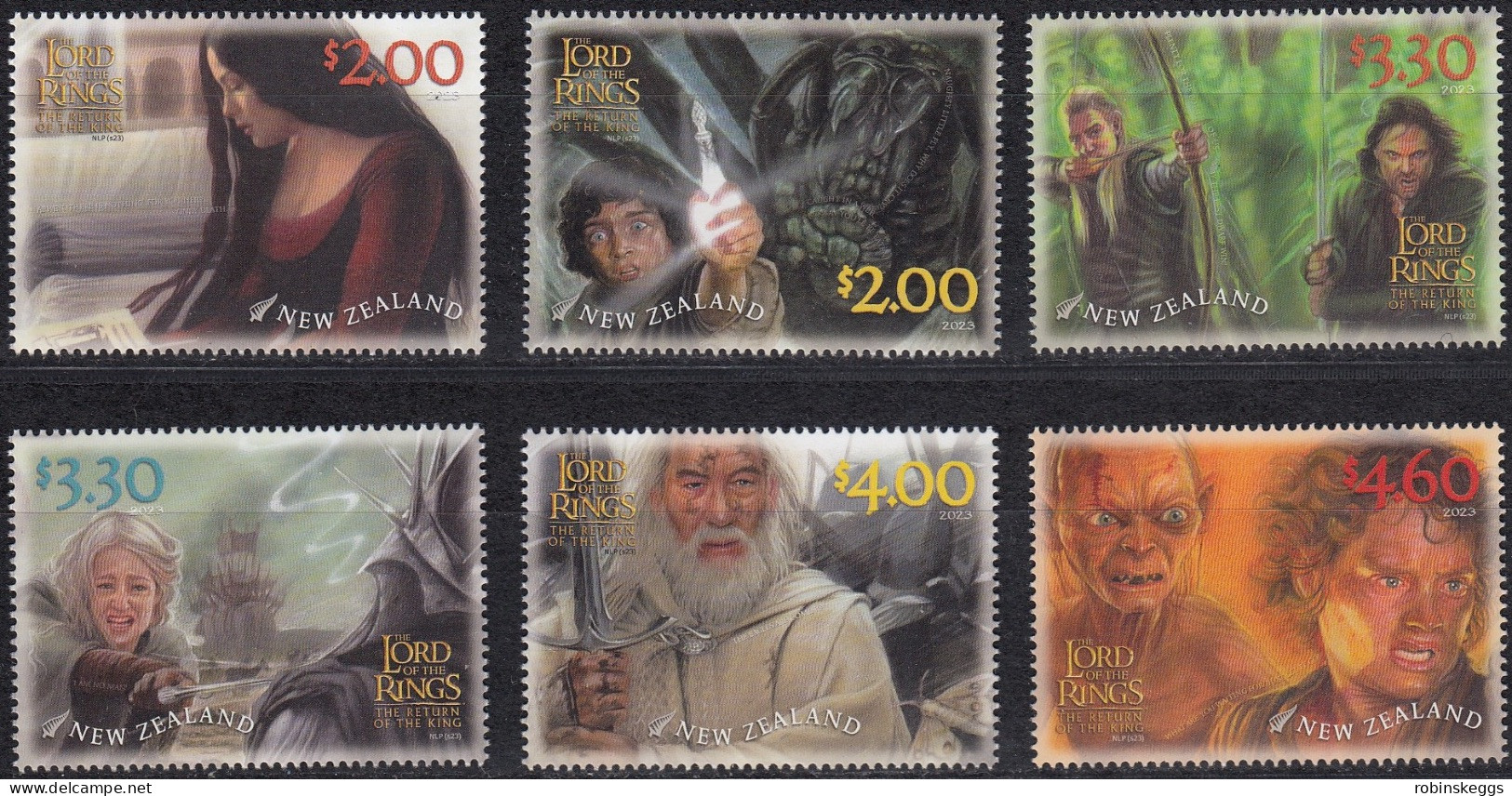 NEW ZEALAND 2023 Lord Of The Rings: King 20th Anniv., Set Of 6 MNH - Vignettes De Fantaisie