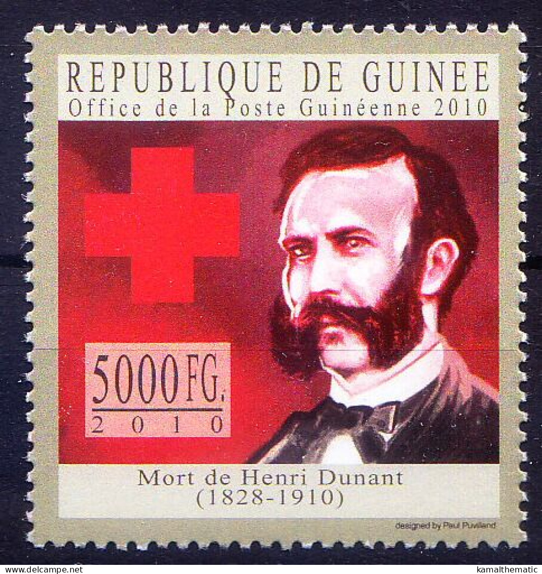 Guinea 2010 MNH, Nobel Peace, H. Dunant, Red Cross Founder, Health - Henry Dunant
