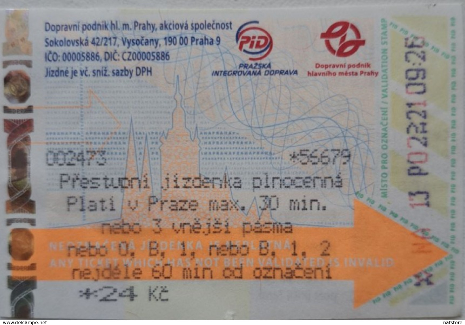 CZECH REPUBLIC .. TRANSFER TICKET..PRAGUE INTEGRATED TRANSPORT - Tickets D'entrée