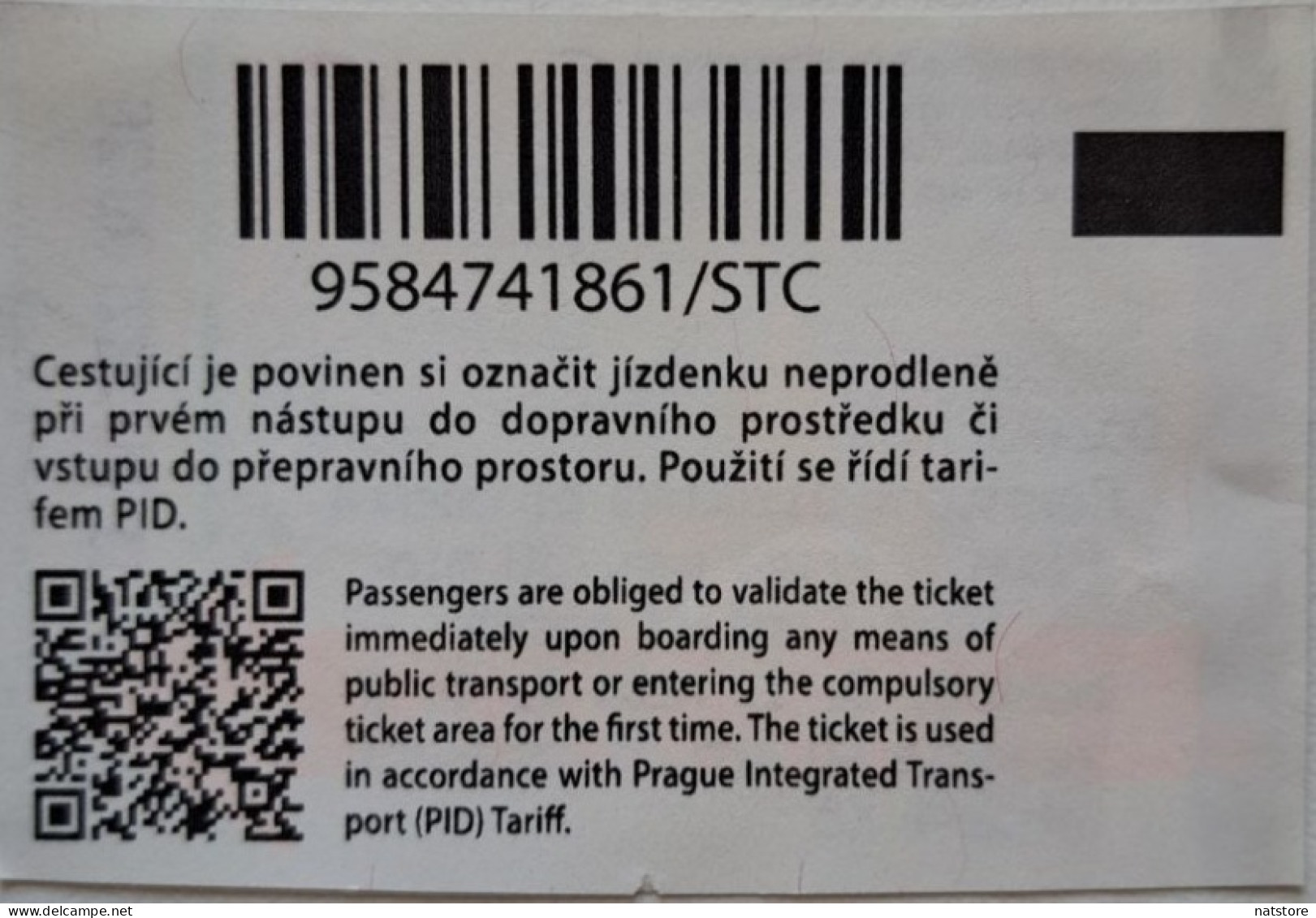 CZECH REPUBLIC .. TRANSFER TICKET..PRAGUE INTEGRATED TRANSPORT - Tickets D'entrée