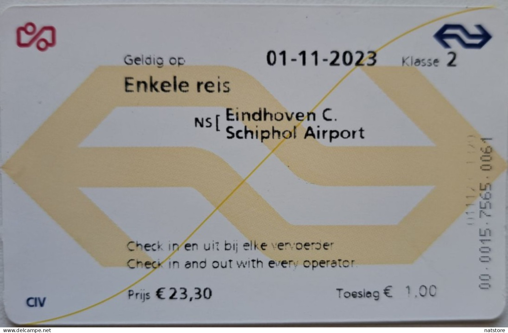2023..NETHERLANDS .. TRANSPORT TICKET.. - Tickets D'entrée