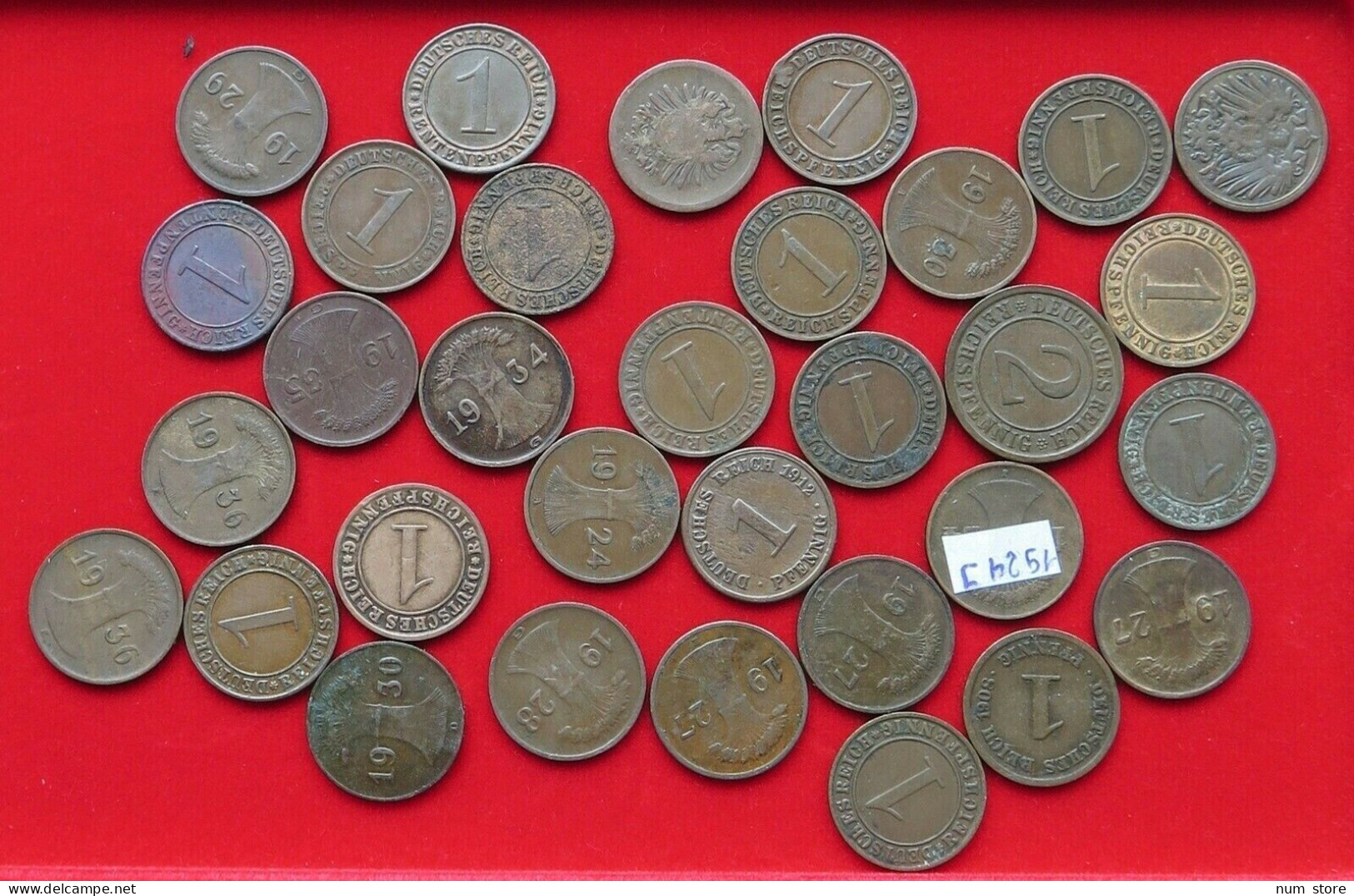 GERMANY COLLECTION LOT WEIMAR 1 PFENNIG 32pc 79g  #xx30 018 - Collezioni