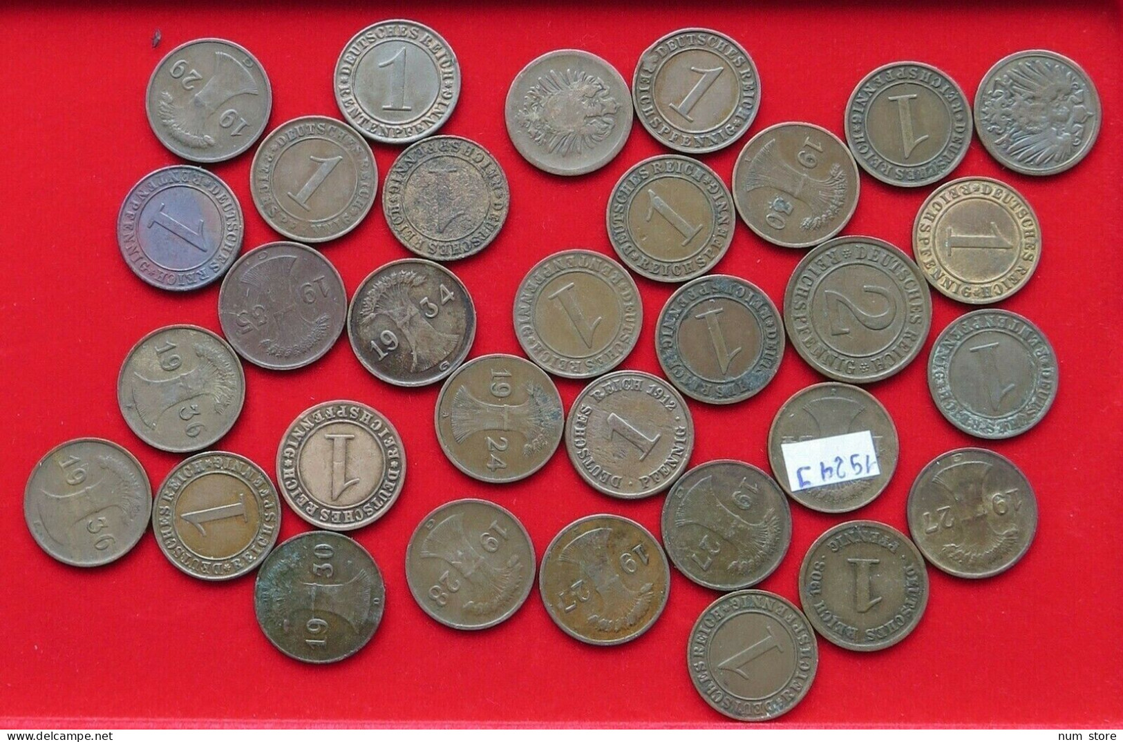 GERMANY COLLECTION LOT WEIMAR 1 PFENNIG 32pc 79g  #xx30 018 - Colecciones