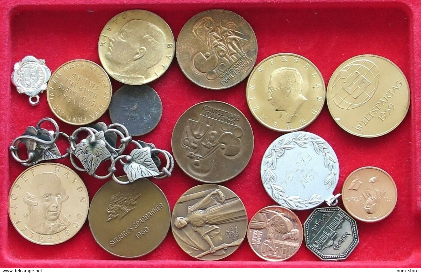 COLLECTION SCANDINAVIAN MEDALS 16PC 193G  #xx35 059 - Sammlungen & Sammellose