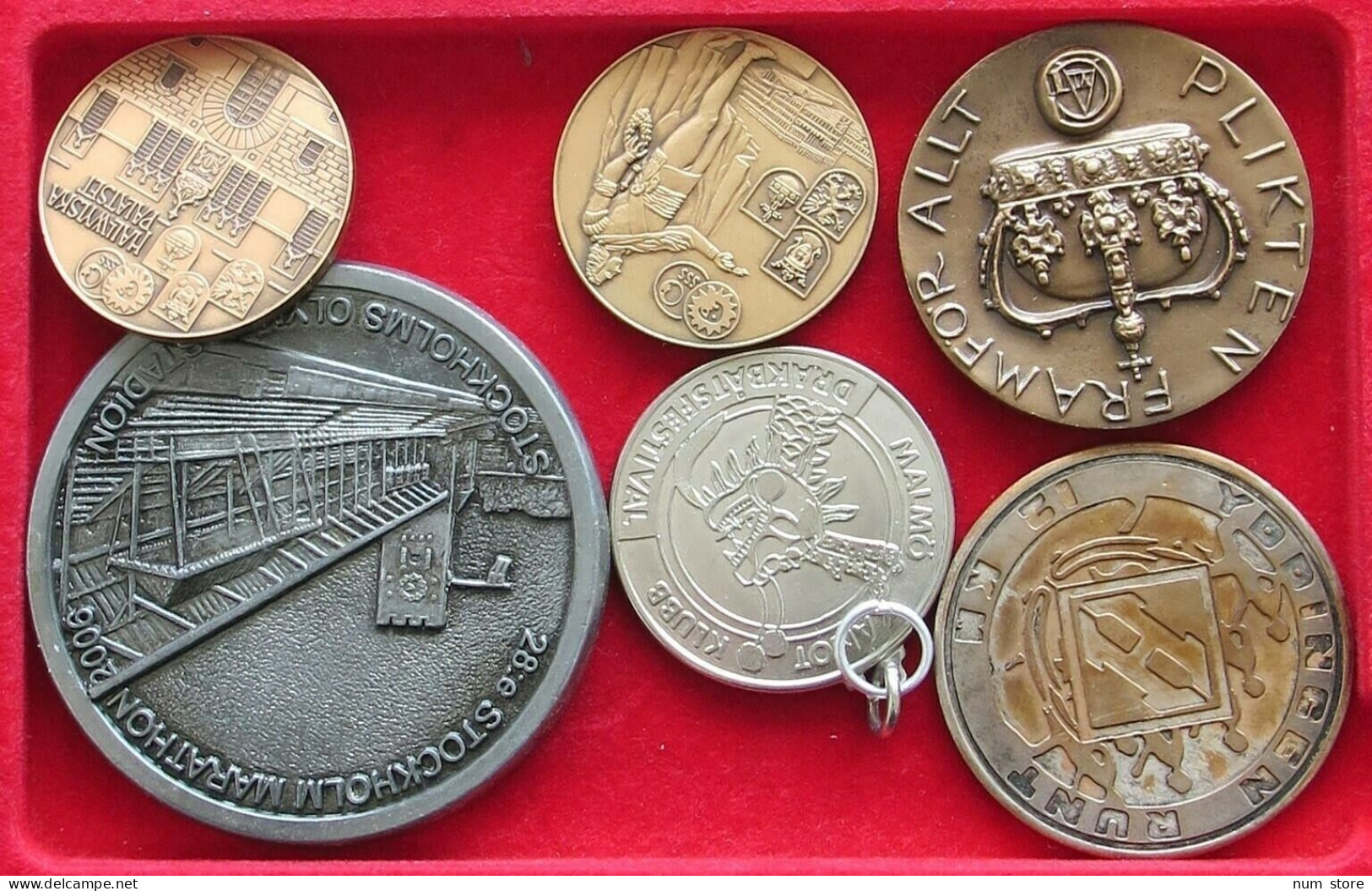 COLLECTION SCANDINAVIAN MEDALS 6PC 340G  #xx35 029 - Sammlungen & Sammellose