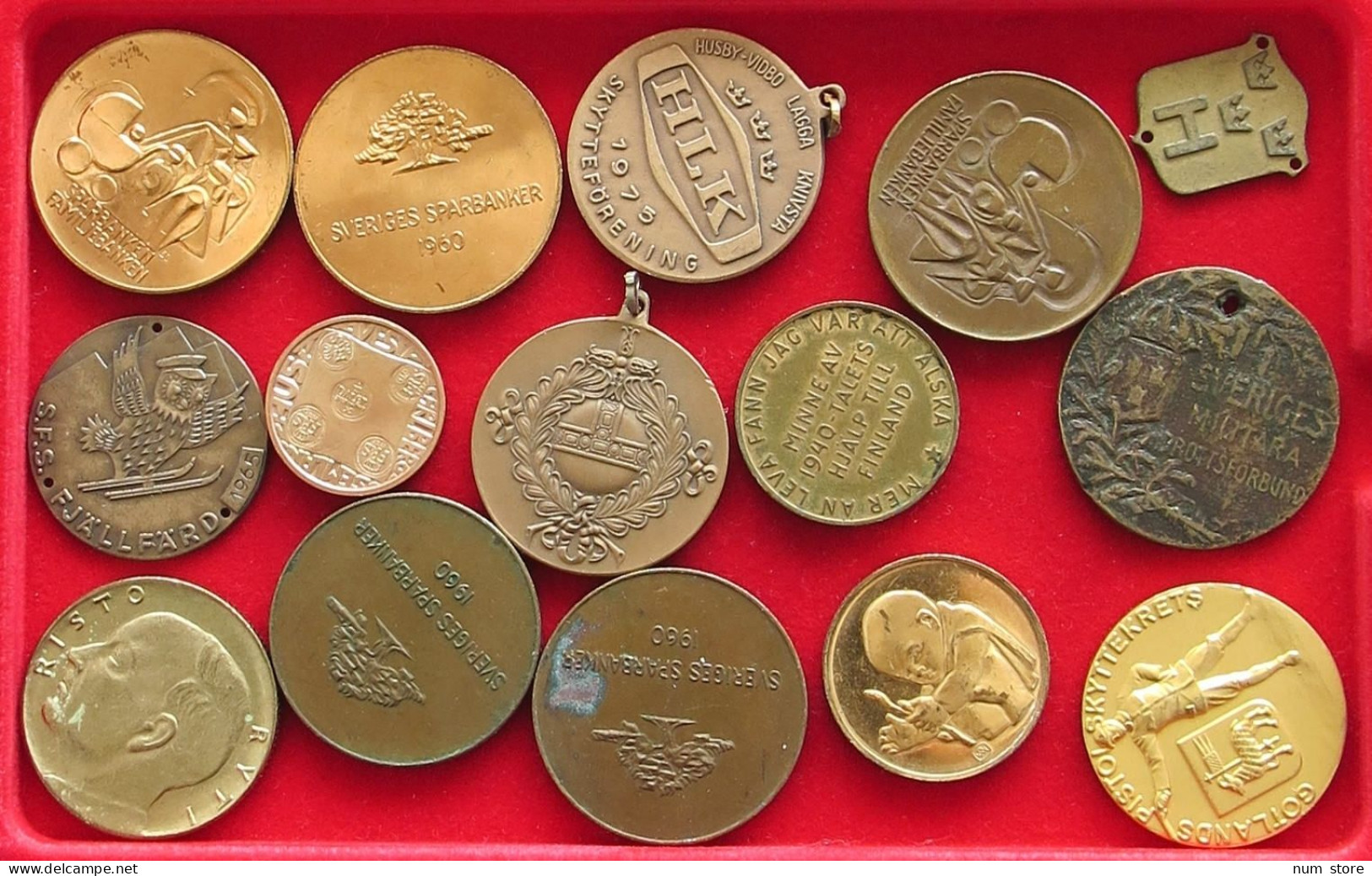 COLLECTION SCANDINAVIAN MEDALS 15PC 200G  #xx35 048 - Collections & Lots