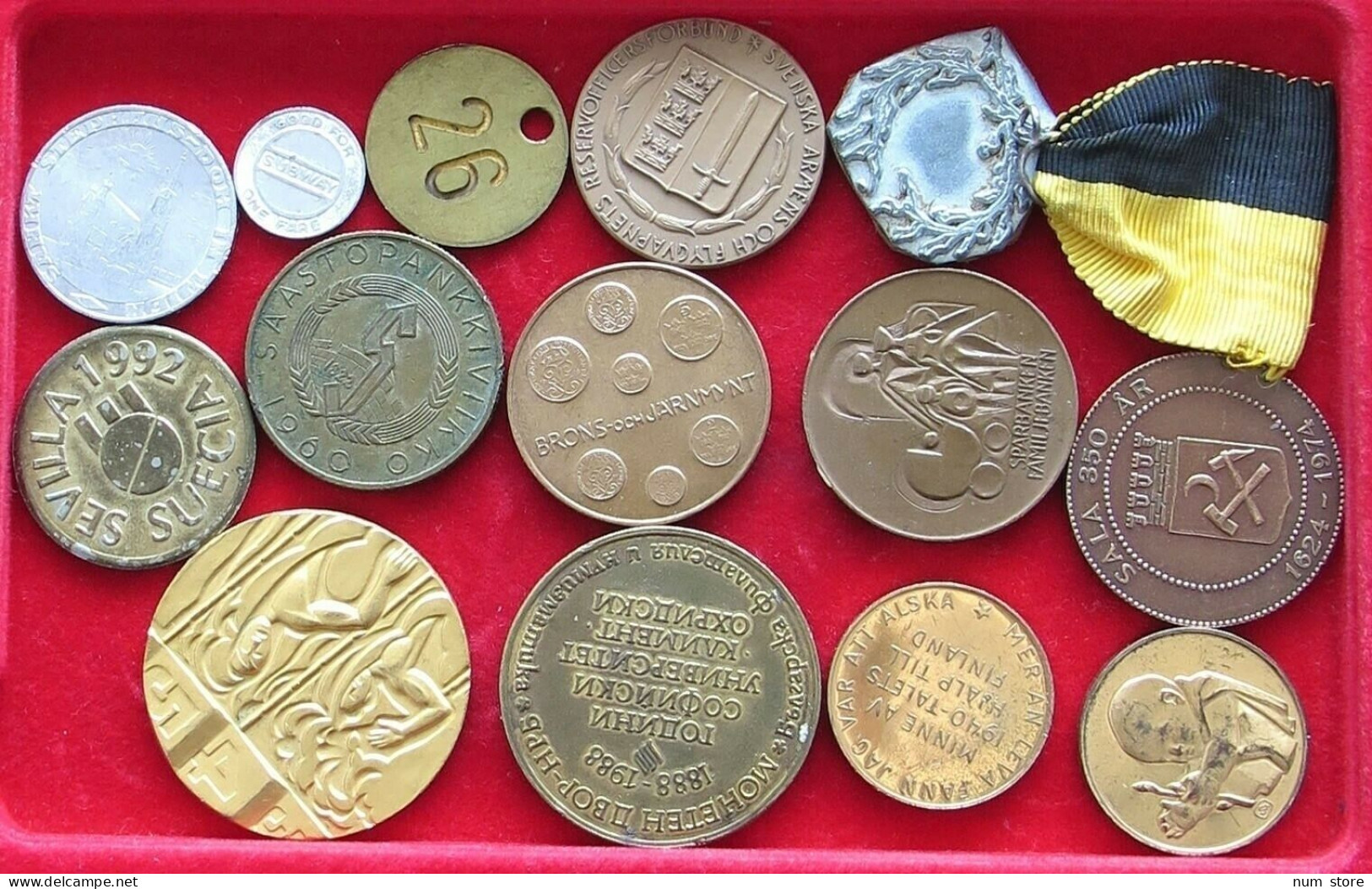 COLLECTION SCANDINAVIAN MEDALS 15PC 178G  #xx35 055 - Verzamelingen & Kavels