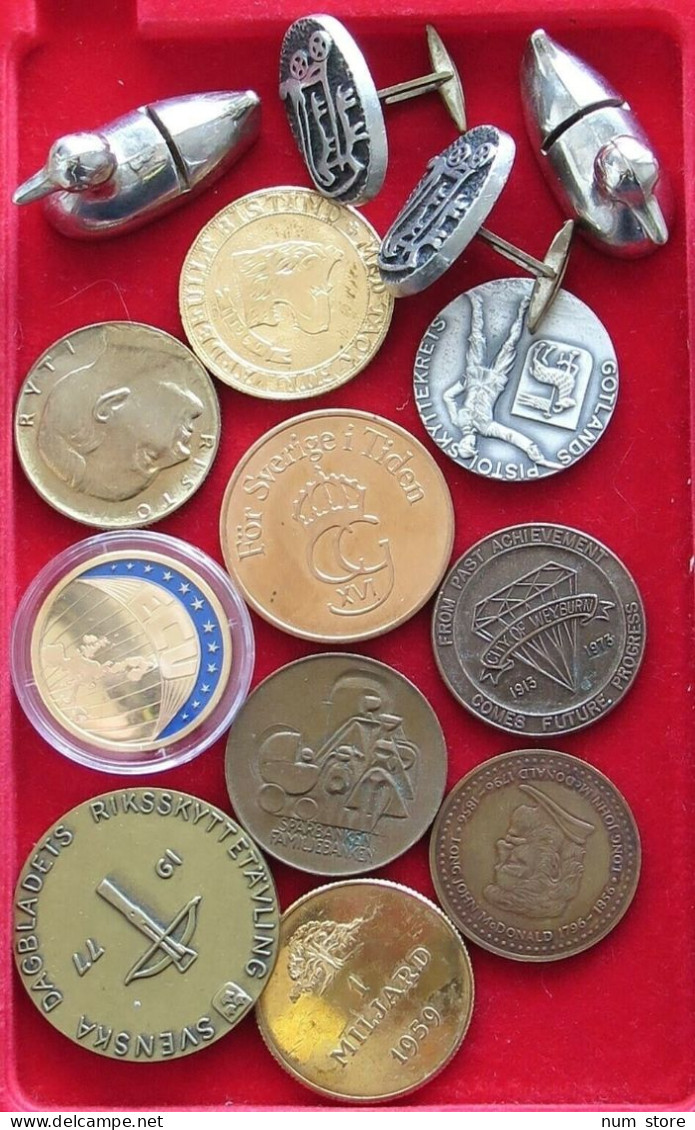 COLLECTION SCANDINAVIAN MEDALS 14PC 248G  #xx35 082 - Verzamelingen & Kavels