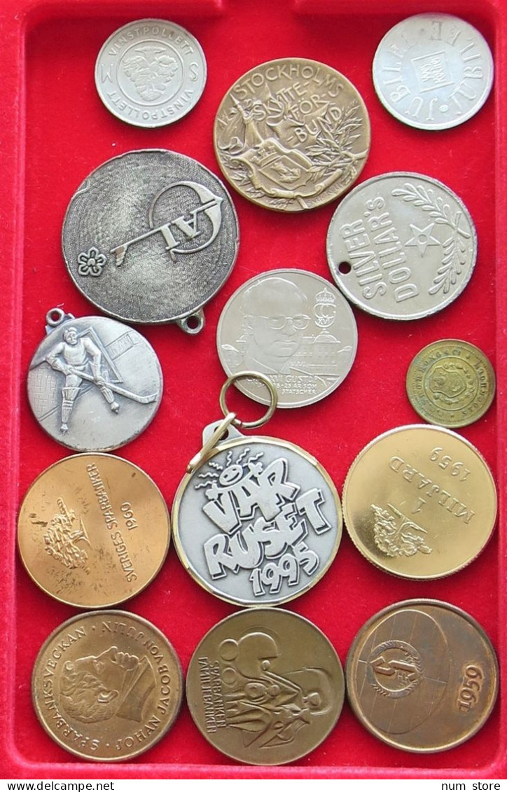 COLLECTION SCANDINAVIAN MEDALS 14 PC 176G  #xx35 063 - Verzamelingen & Kavels