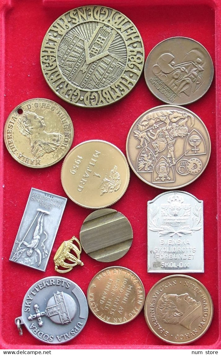 COLLECTION SCANDINAVIAN MEDALS 12PC 208G  #xx35 067 - Verzamelingen & Kavels