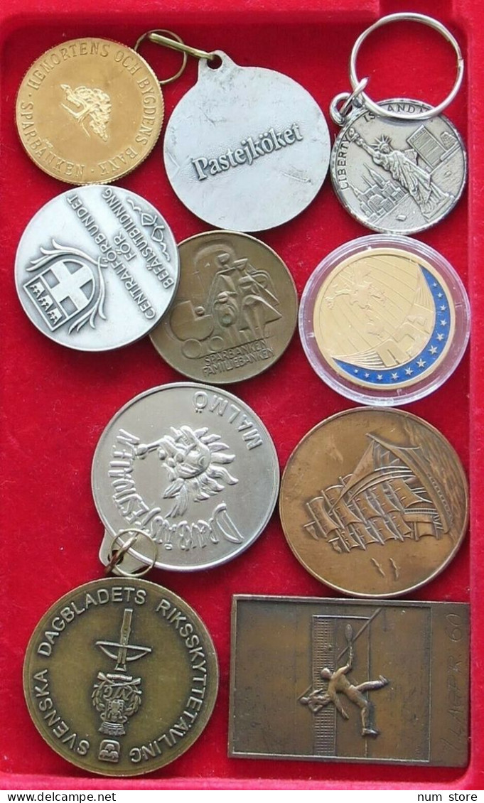 COLLECTION SCANDINAVIAN MEDALS 10PC 212G  #xx35 083 - Verzamelingen & Kavels