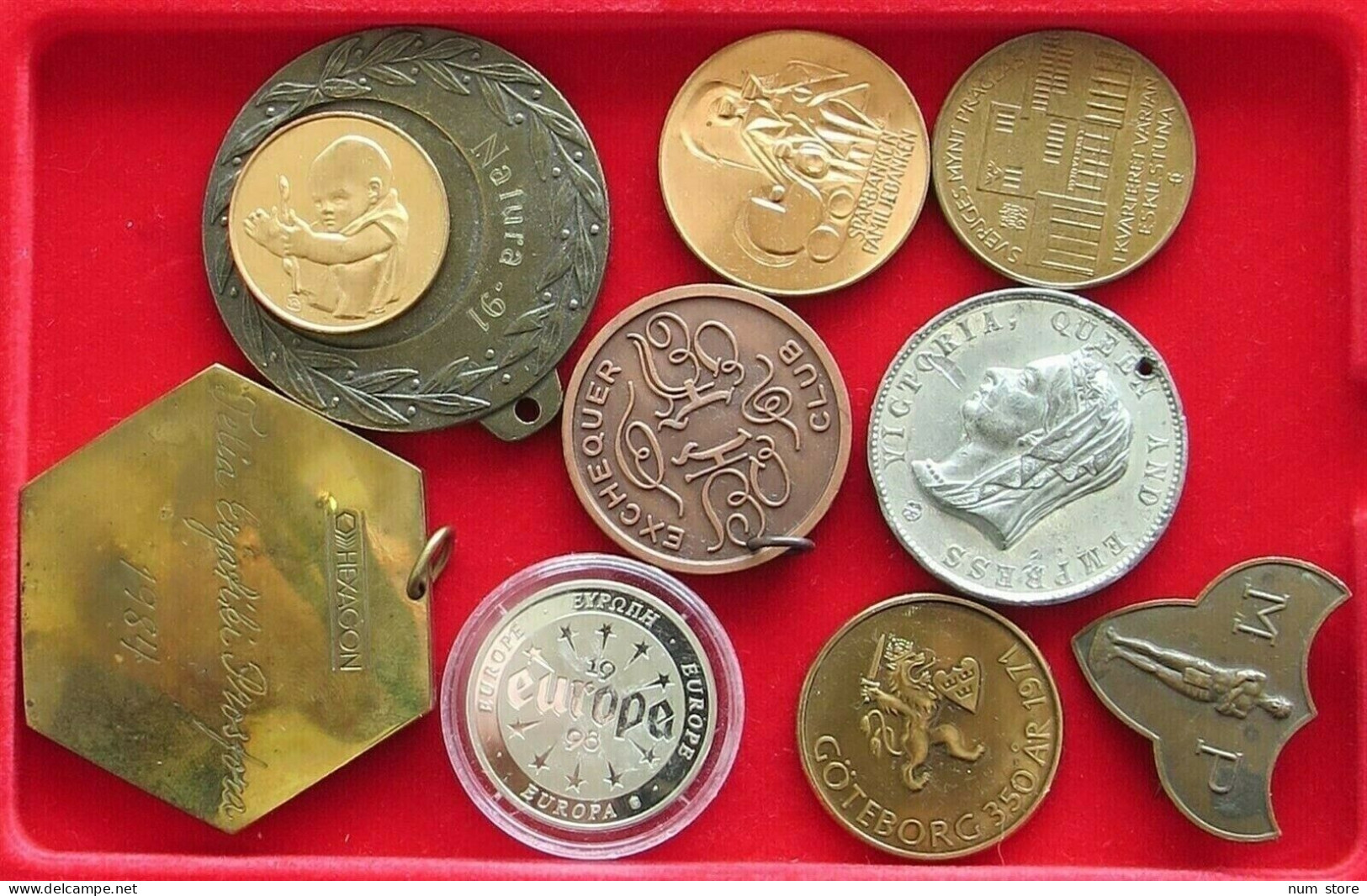 COLLECTION SCANDINAVIAN MEDALS 10PC 257G  #xx35 042 - Verzamelingen & Kavels