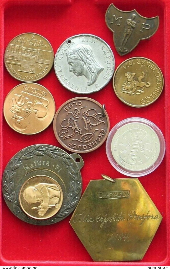 COLLECTION SCANDINAVIAN MEDALS 10PC 257G  #xx35 042 - Verzamelingen & Kavels