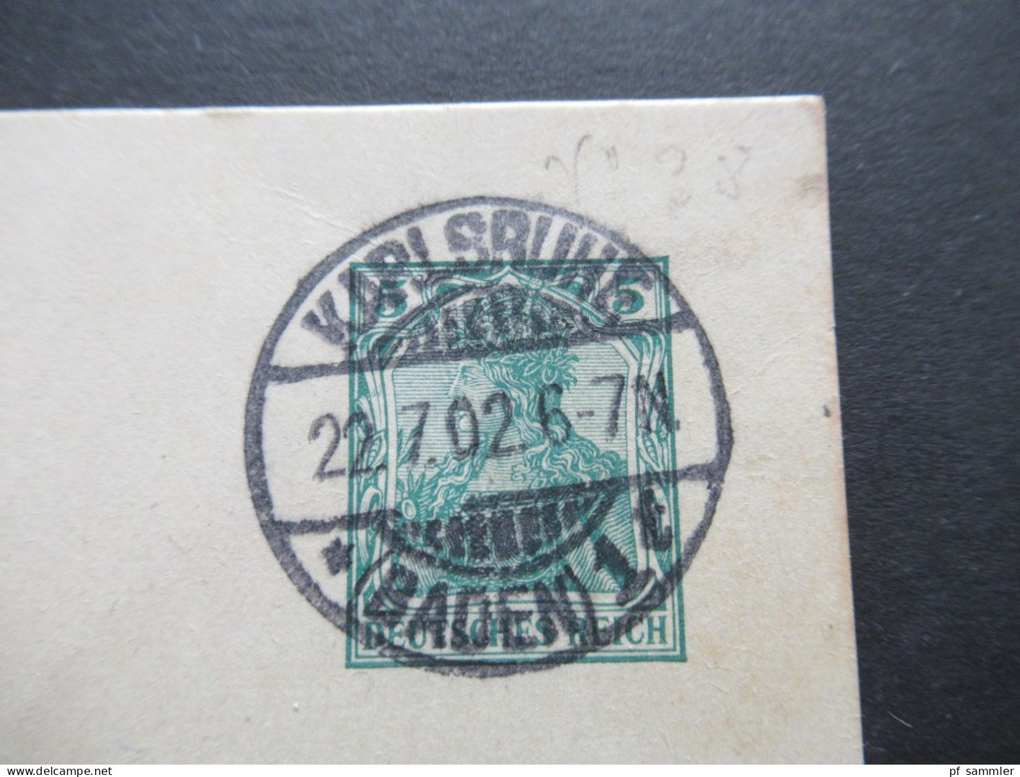 DR 1902 Germania Ganzsache Mit 2 Klaren / Sauberen Stempeln Karlsruhe (Baden) Nach Baden-Baden Mit Ank. Stempel - Postcards