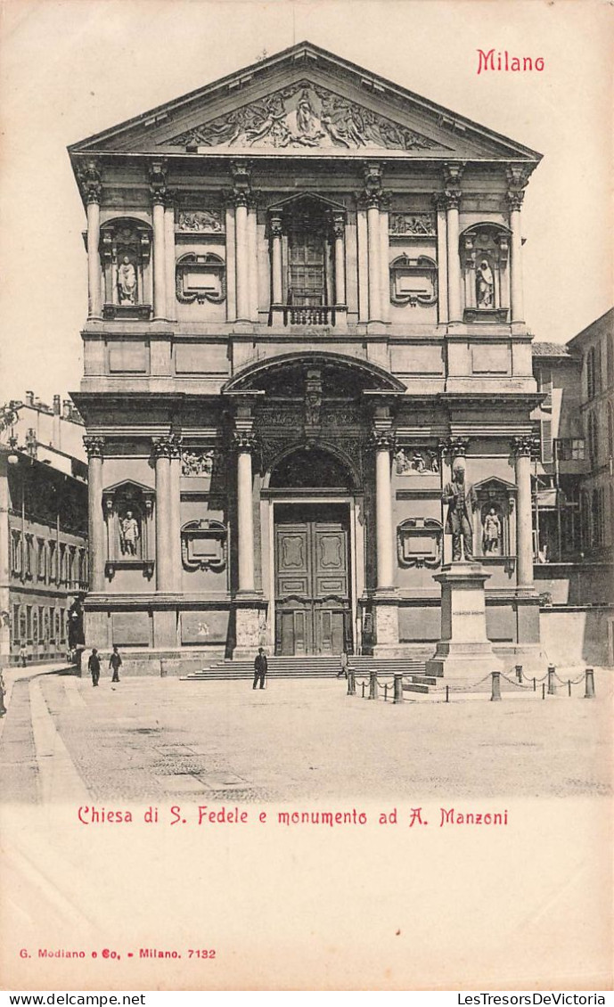 ITALIE - Milano - Chiesa Di S Fedele E Monumento Ad A Manzoni - Carte Postale Ancienne - Milano (Milan)