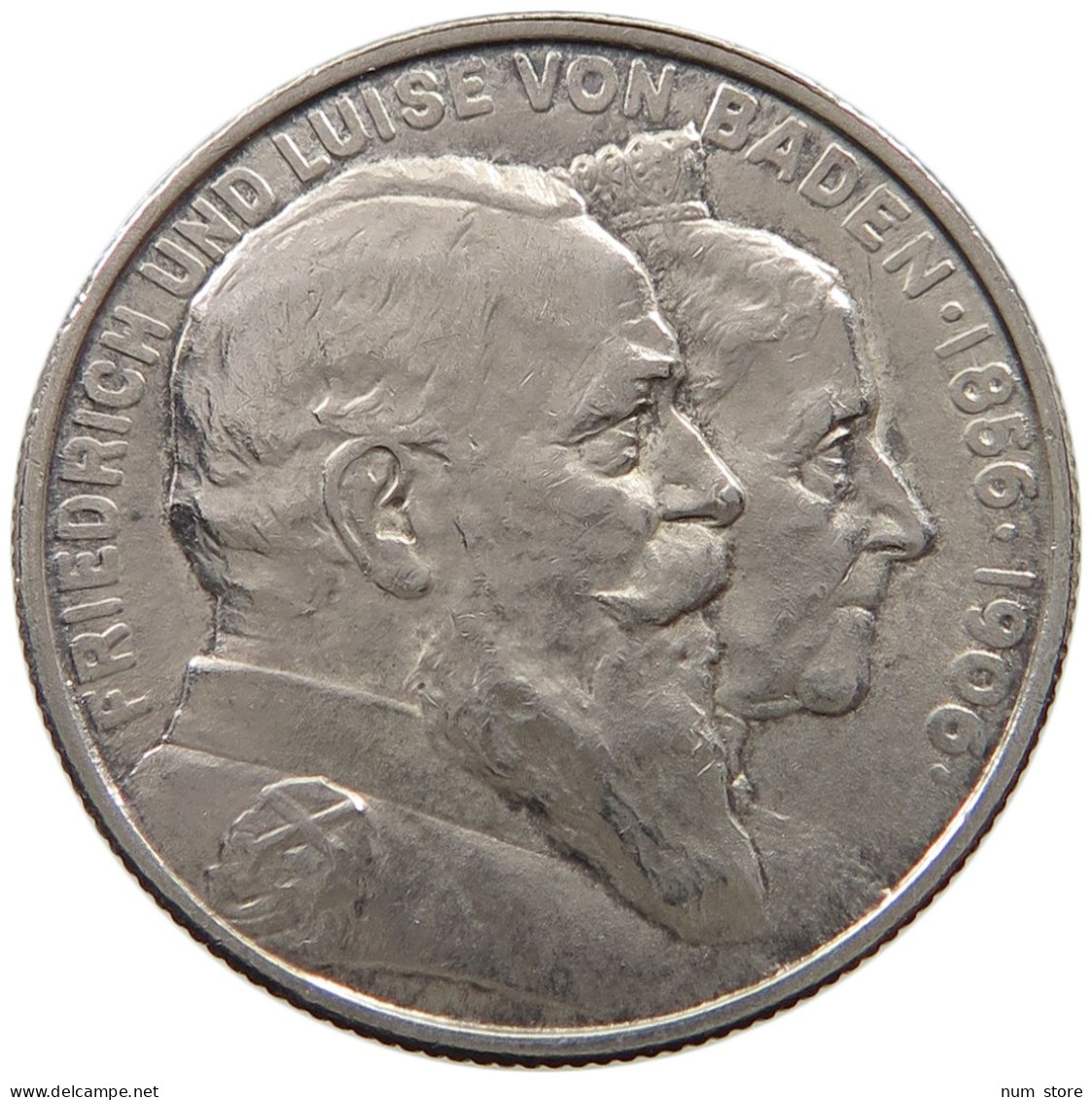 BADEN 2 MARK 1906 FRIEDRICH I. (1856-1907) #MA 005937 - 2, 3 & 5 Mark Silver