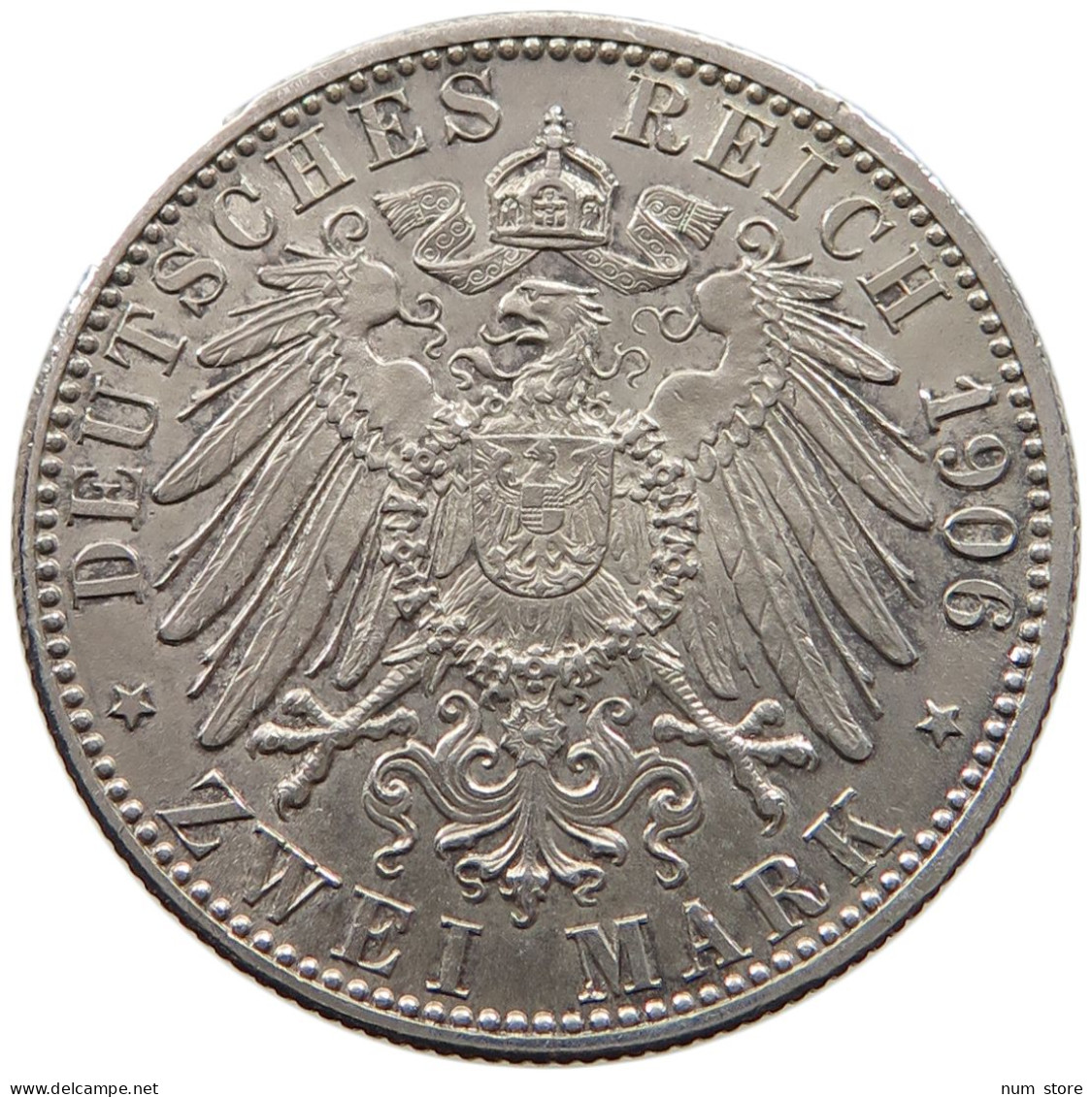 BADEN 2 MARK 1906 FRIEDRICH I. (1856-1907) #MA 005937 - 2, 3 & 5 Mark Silver