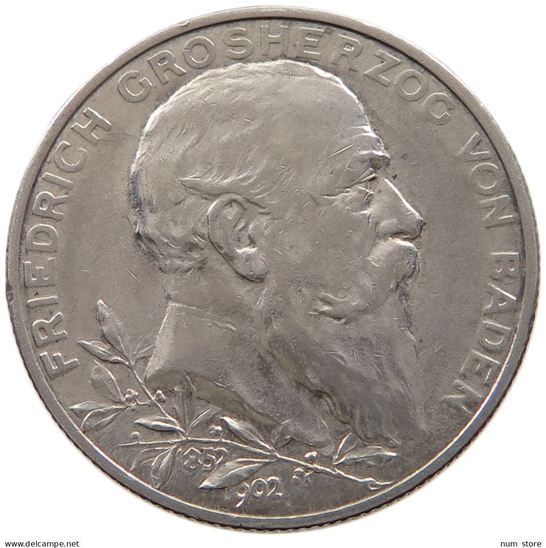 BADEN 2 MARK 1902 FRIEDRICH I. (1856-1907) #MA 005936 - 2, 3 & 5 Mark Zilver