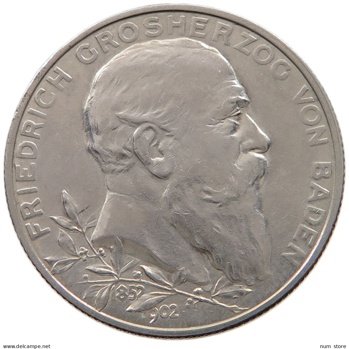 BADEN 2 MARK 1902 FRIEDRICH I. (1856-1907) #MA 005938 - 2, 3 & 5 Mark Silver