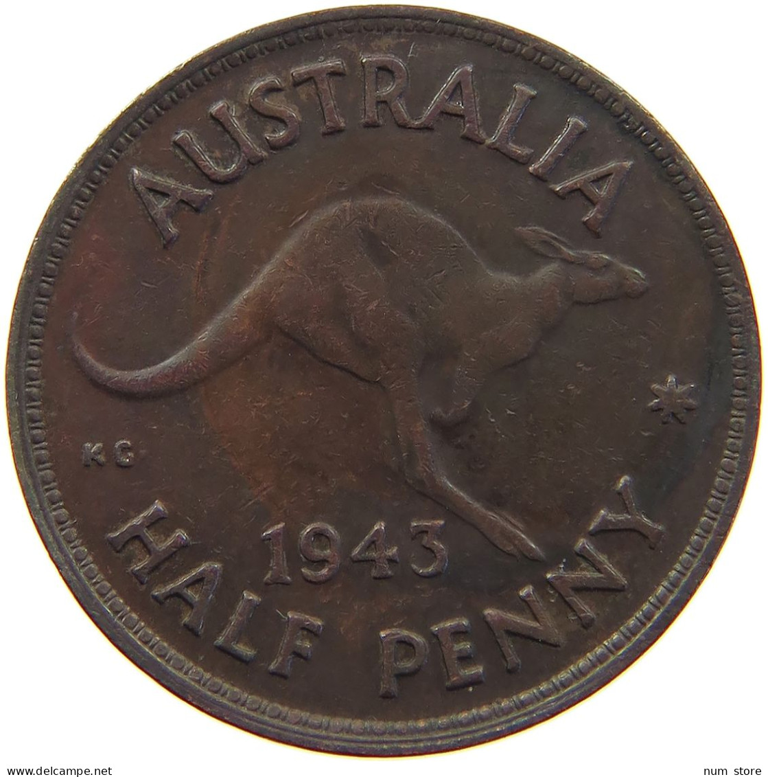 AUSTRALIA 1/2 PENNY 1943 GEORGE VI. (1936-1952) #MA 066492 - ½ Penny