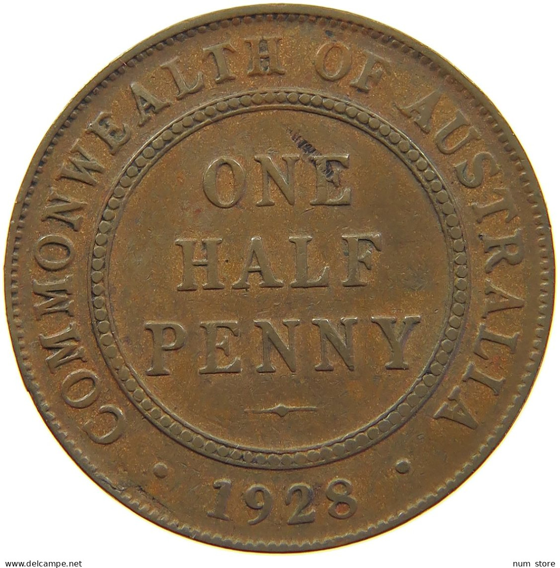 AUSTRALIA 1/2 PENNY 1928 GEORGE V. (1910-1936) #MA 066497 - ½ Penny