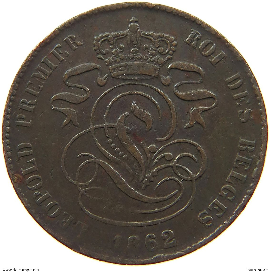 BELGIUM 2 CENTIMES 1862 LEOPOLD I. (1831-1865) #MA 100947 - 2 Centimes