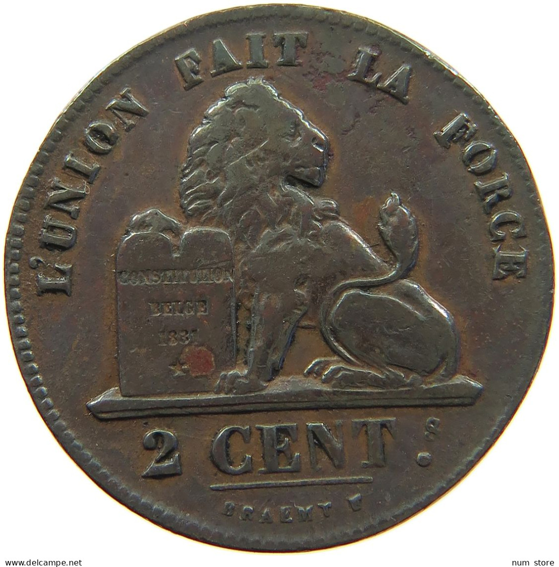 BELGIUM 2 CENTIMES 1836 LEOPOLD I. (1831-1865) #MA 067821 - 2 Centimes
