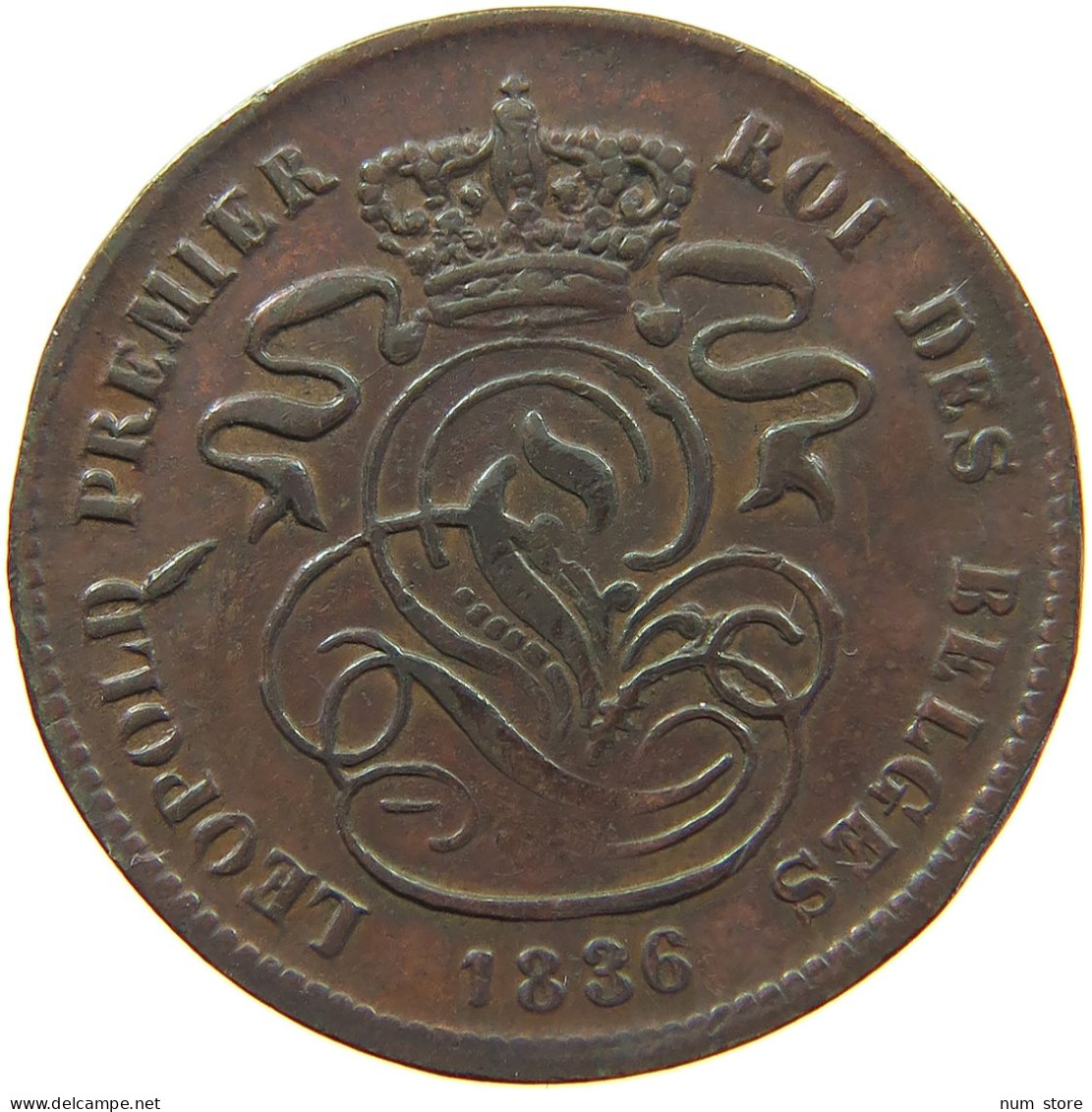 BELGIUM 2 CENTIMES 1836 LEOPOLD I. (1831-1865) #MA 067821 - 2 Cents