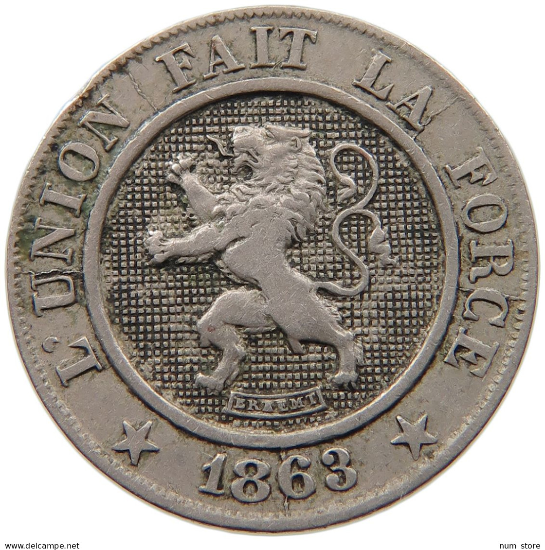 BELGIUM 10 CENTIMES 1863 LEOPOLD I. (1831-1865) #MA 099727 - 10 Cent