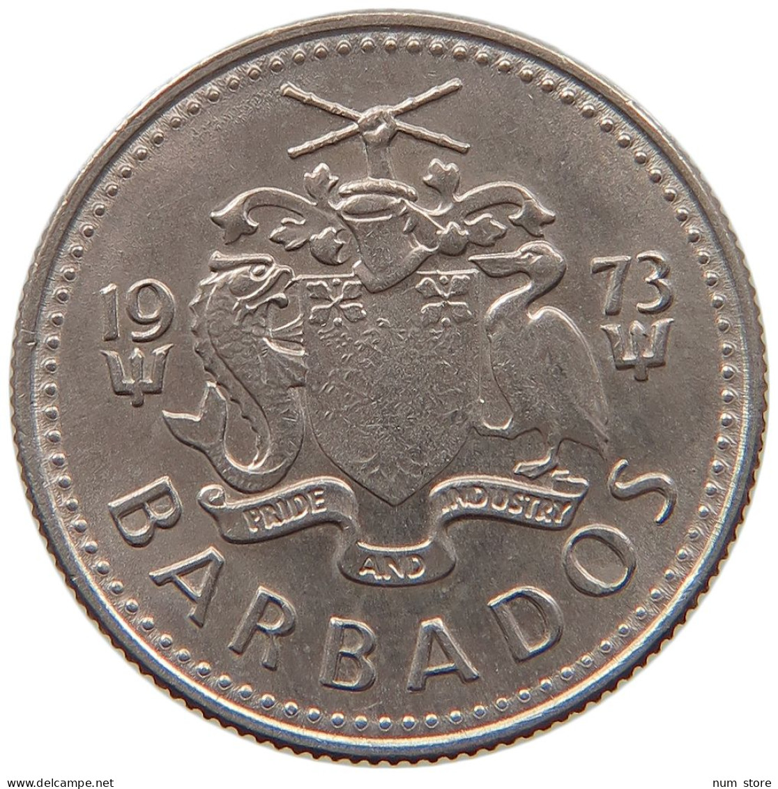 BARBADOS 10 CENTS 1973  #MA 063047 - Barbados (Barbuda)