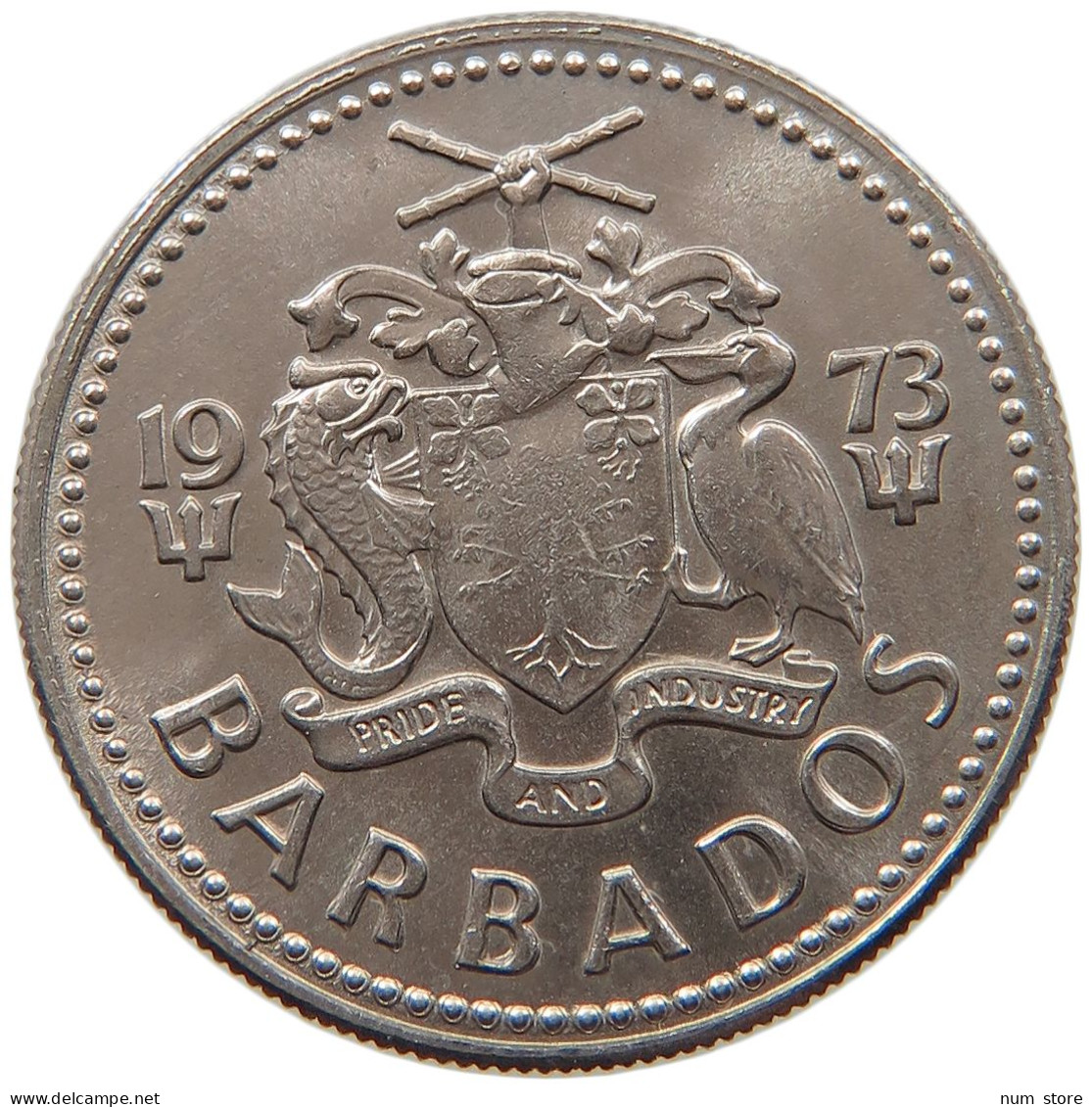 BARBADOS 25 CENTS 1973  #MA 063046 - Barbados (Barbuda)