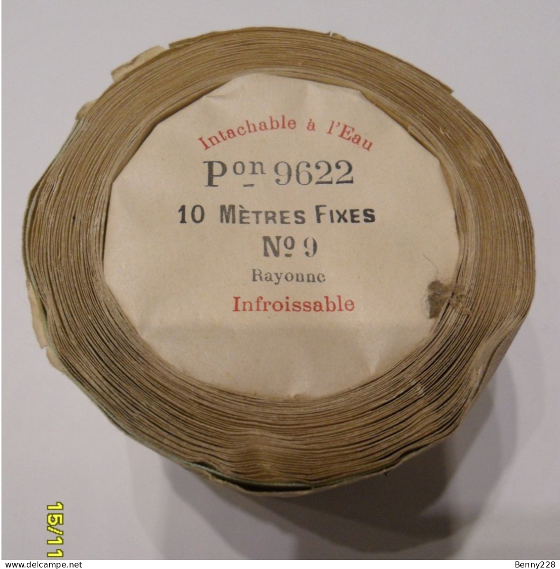 Rouleau De 10 Mètres Fixes De Rayonne Infroissable RHODIA (Acétate) - VINTAGE - Dentelles Et Tissus