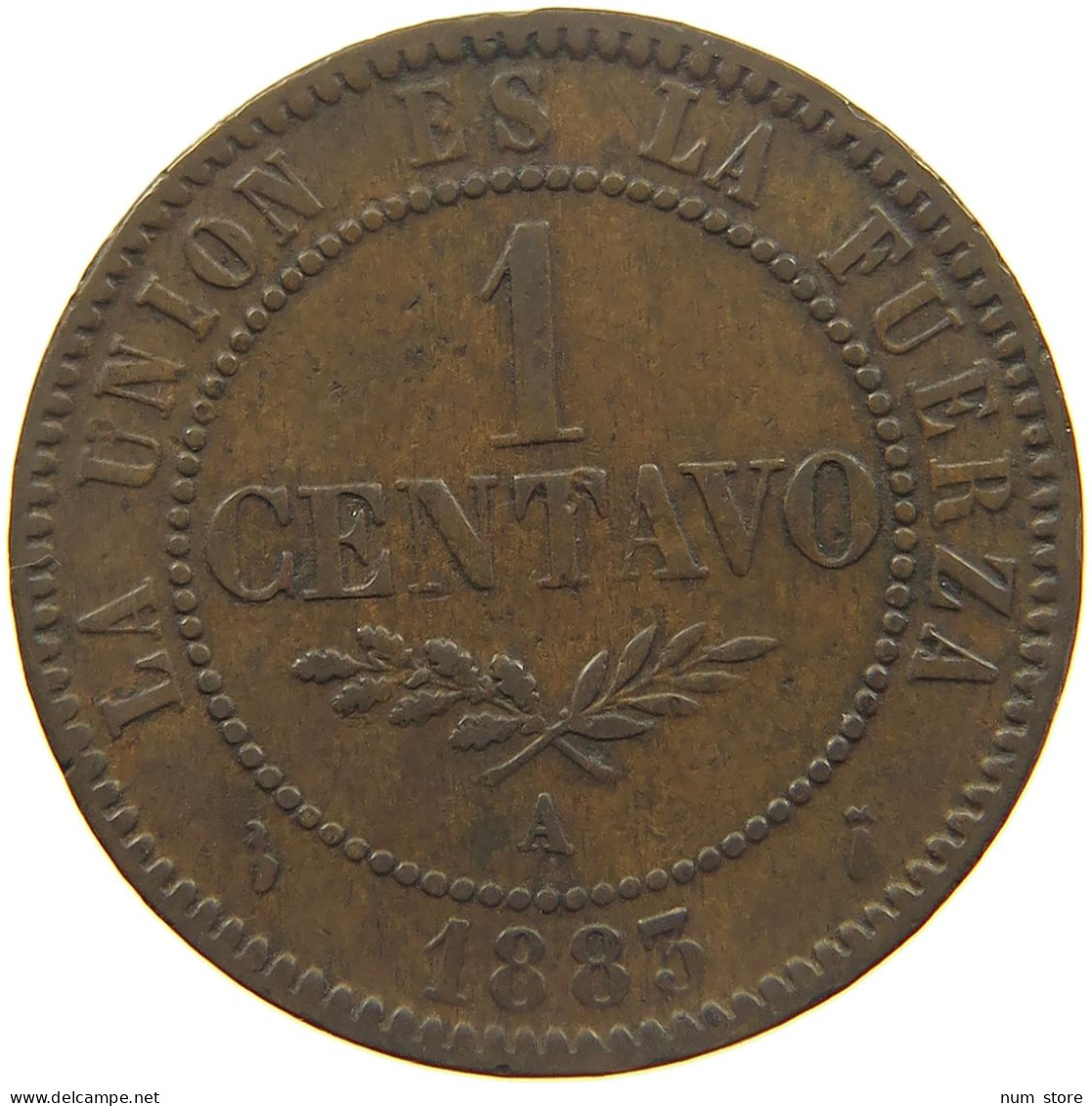BOLIVIA CENTAVO 1883  #MA 025481 - Bolivie