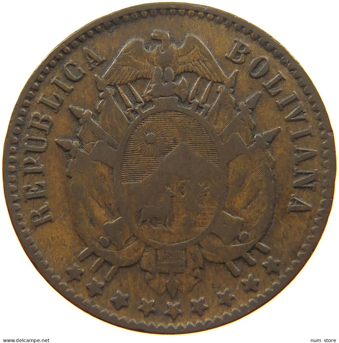 BOLIVIA CENTAVO 1883  #MA 025481 - Bolivie