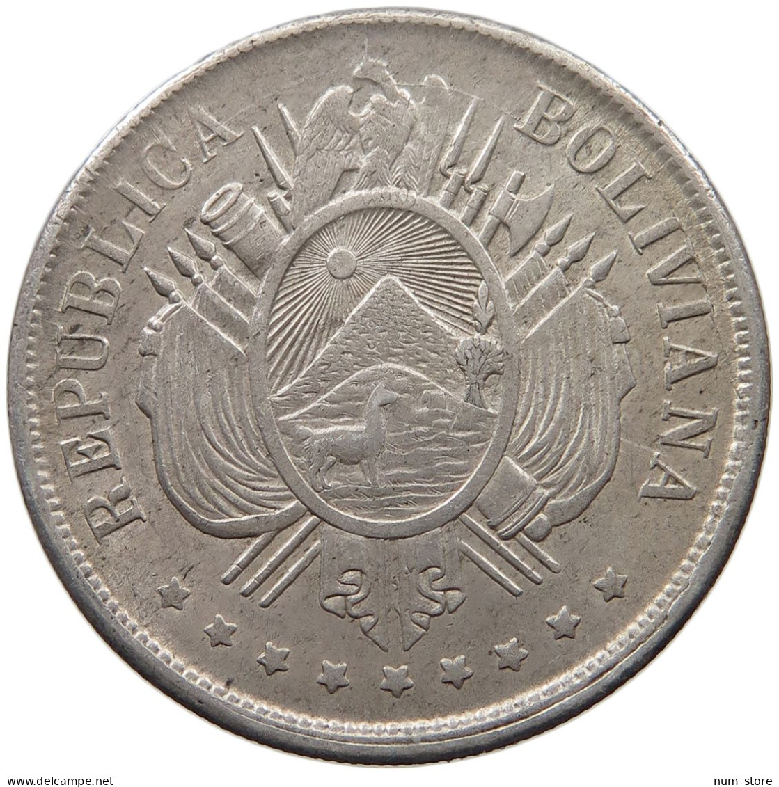 BOLIVIA BOLIVIANO 1872  #MA 025469 - Bolivie